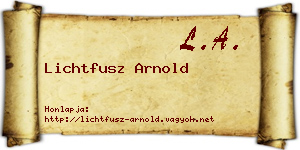 Lichtfusz Arnold névjegykártya